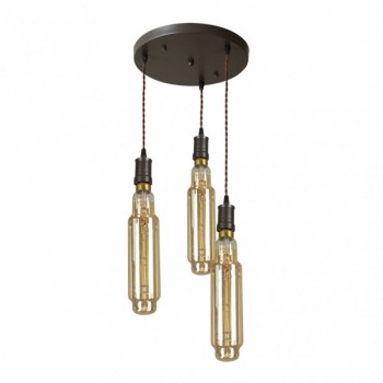 Distribuidor - Lâmpadas Diversas | Lâmpadas Modernas | LAMPARA ELIO 3XE27 MARRON/AMBAR BOMBILLAS INCLUIDAS 24W 3000K 1920LM REGX30X30 CM Ref: 167083002